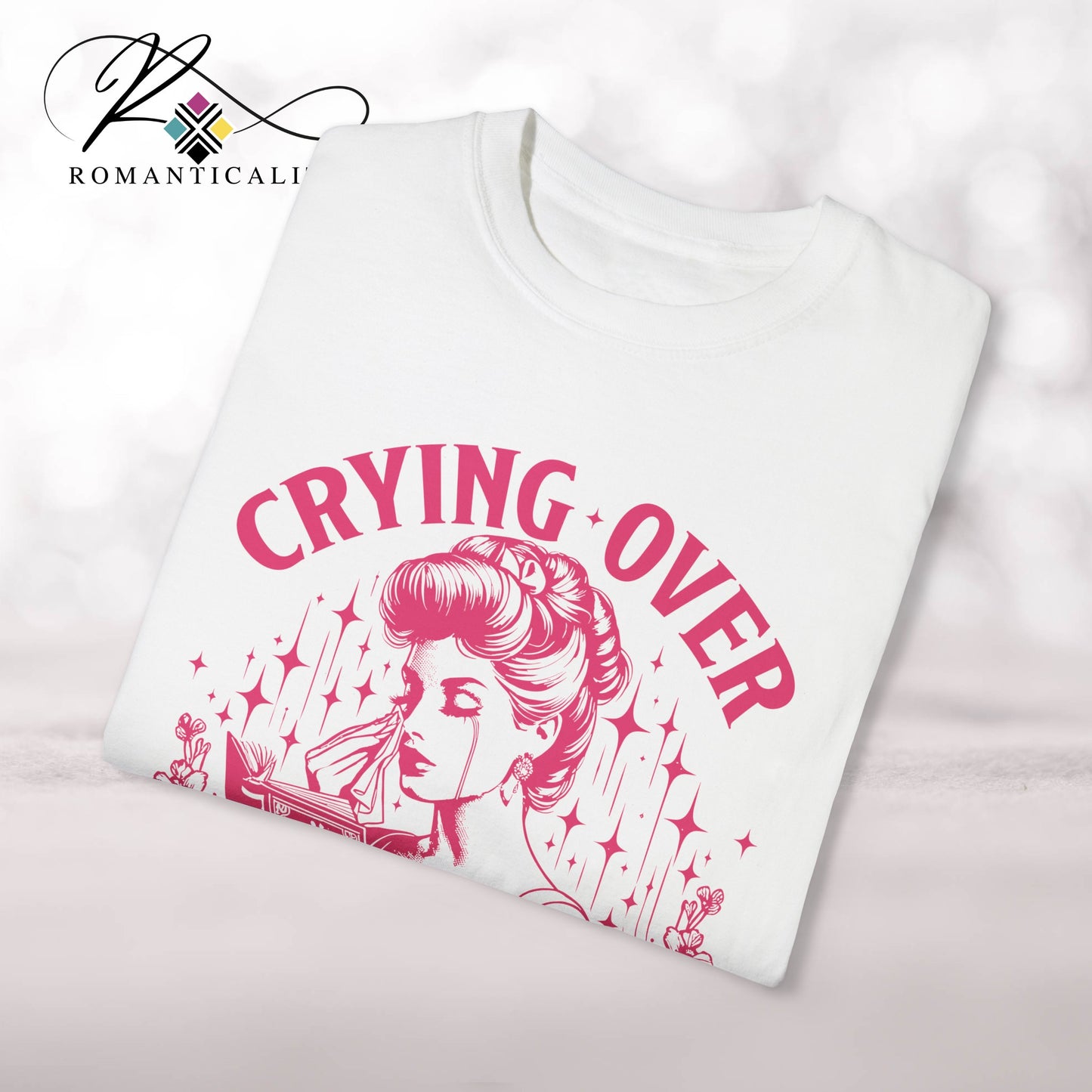 Crying Over Book Boyfriend Shirt-Comfortable Book Lover Graphic Tee-Gift for Readers/Writers