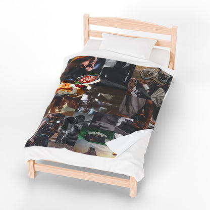 Burning Ember Collage Velveteen Plush Blanket