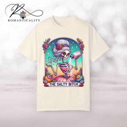 The Salty Bitch Tarot Graphic T-Shirt-Humorous Top-Color Tee-Unisex Graphic Tee-Tarot Card Graphic T-shirt-Giftful-Gift-Funny Quote Top