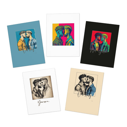 Male Couple Greeting Cards Option 8-Special Occasion-Gay Couple featuring two men-Multi-Design Greeting Cards (5-Pack)-LGBTQ+ Holiday Cards
