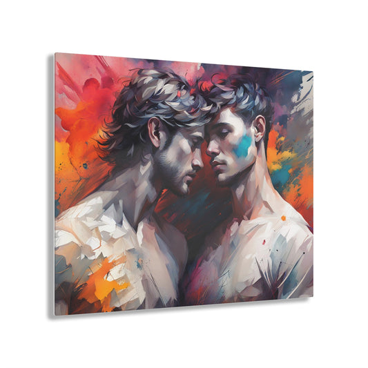 This, This Moment - Acrylic Print with Depth and Bold Color - Intimate Gay Couple - LQBTQ+ Wall Art Decor