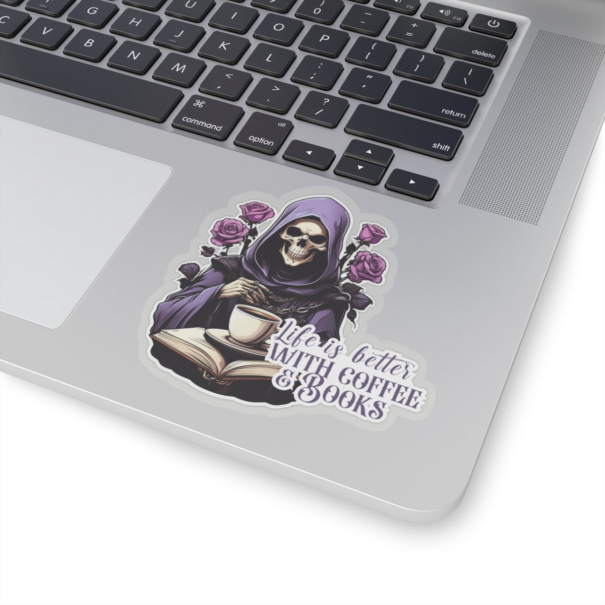 Coffee & Books Dark Book Reader Gothic Sticker