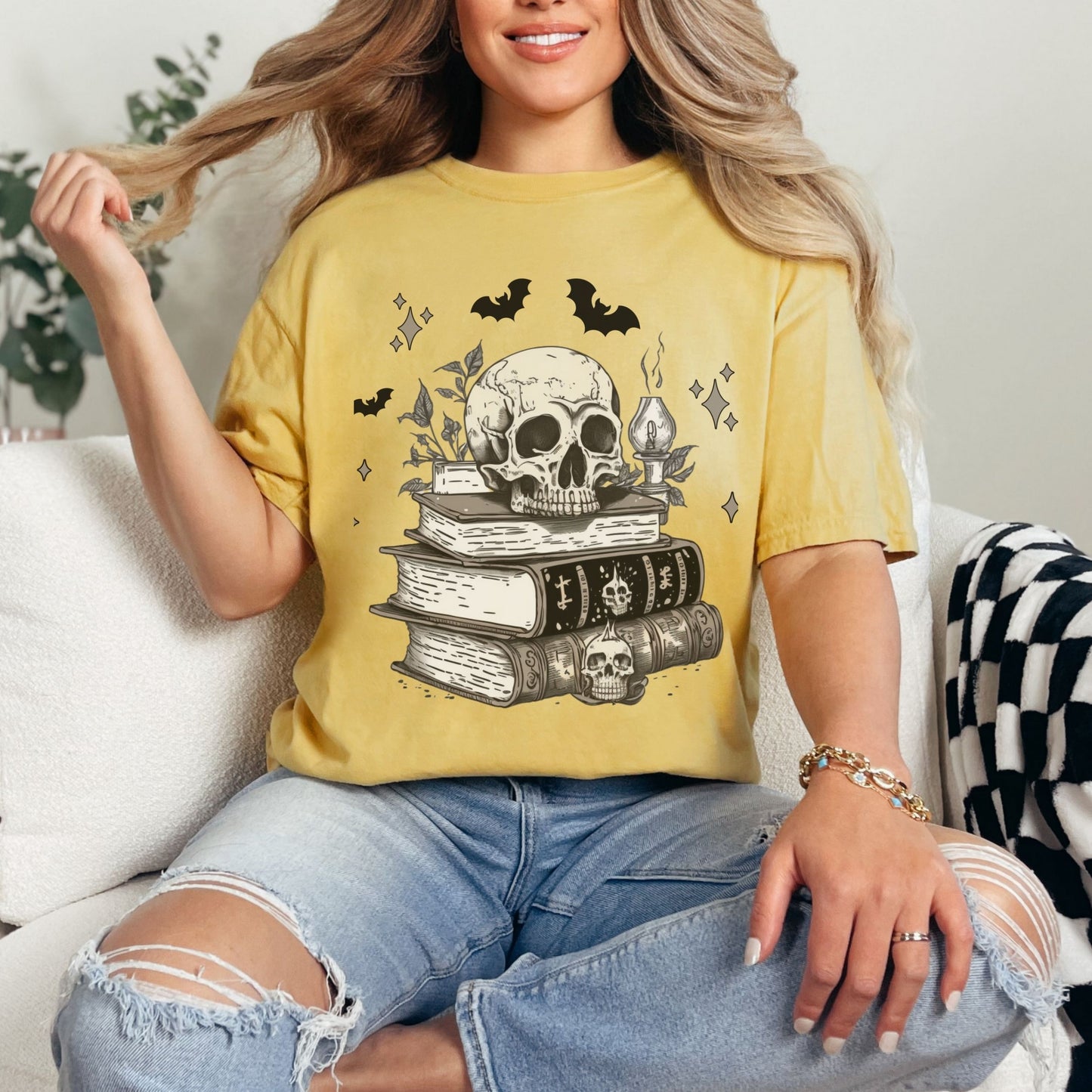 Bookish Halloween Top - Bookish Halloween Reader Shirt- Fan of Fall T-shirt-Book & Fall T-Shirt-Comfort Colors-Fall/Autumn Tee