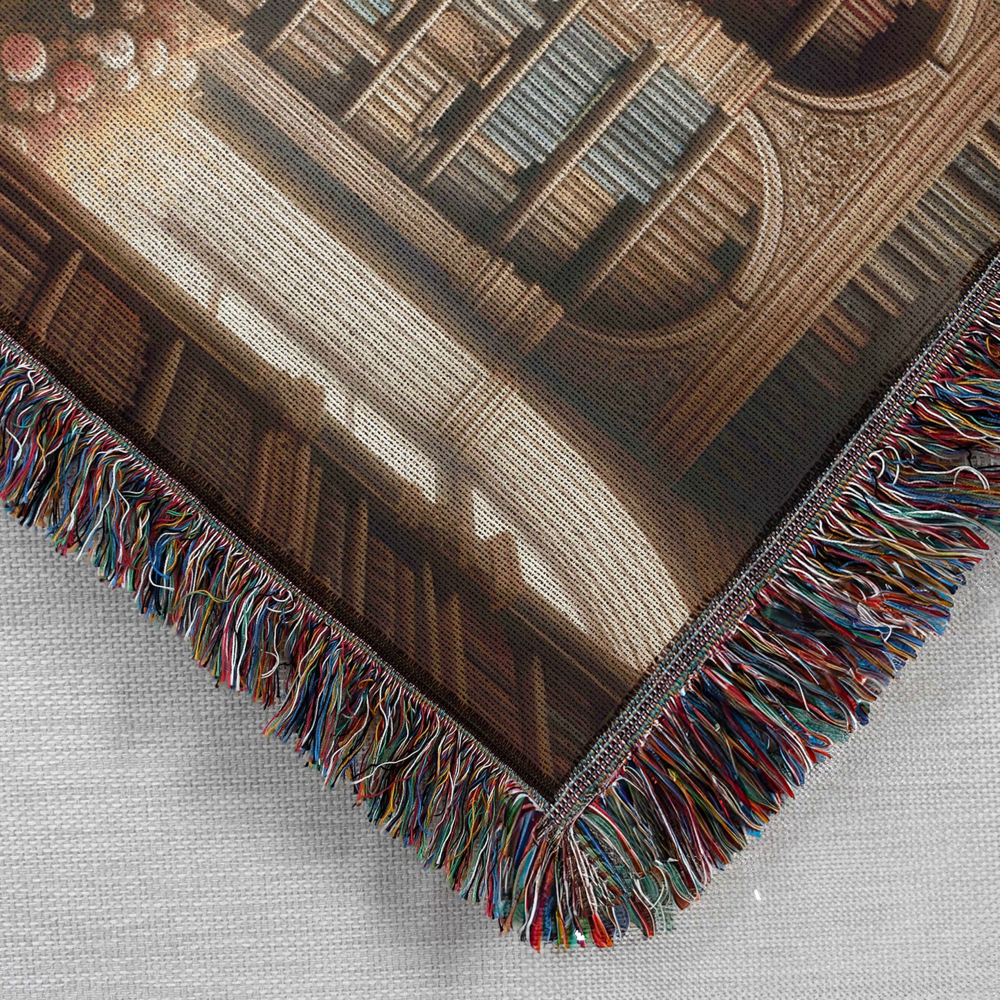 Antique Themed Bookish Woven Blanket