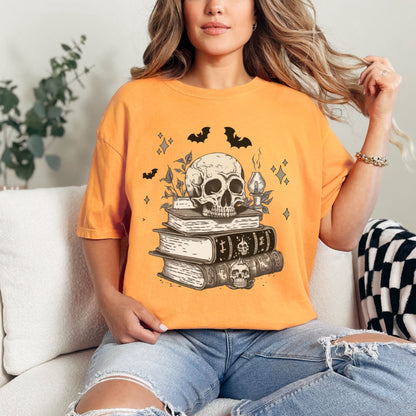 Bookish Halloween Top - Bookish Halloween Reader Shirt- Fan of Fall T-shirt-Book & Fall T-Shirt-Comfort Colors-Fall/Autumn Tee