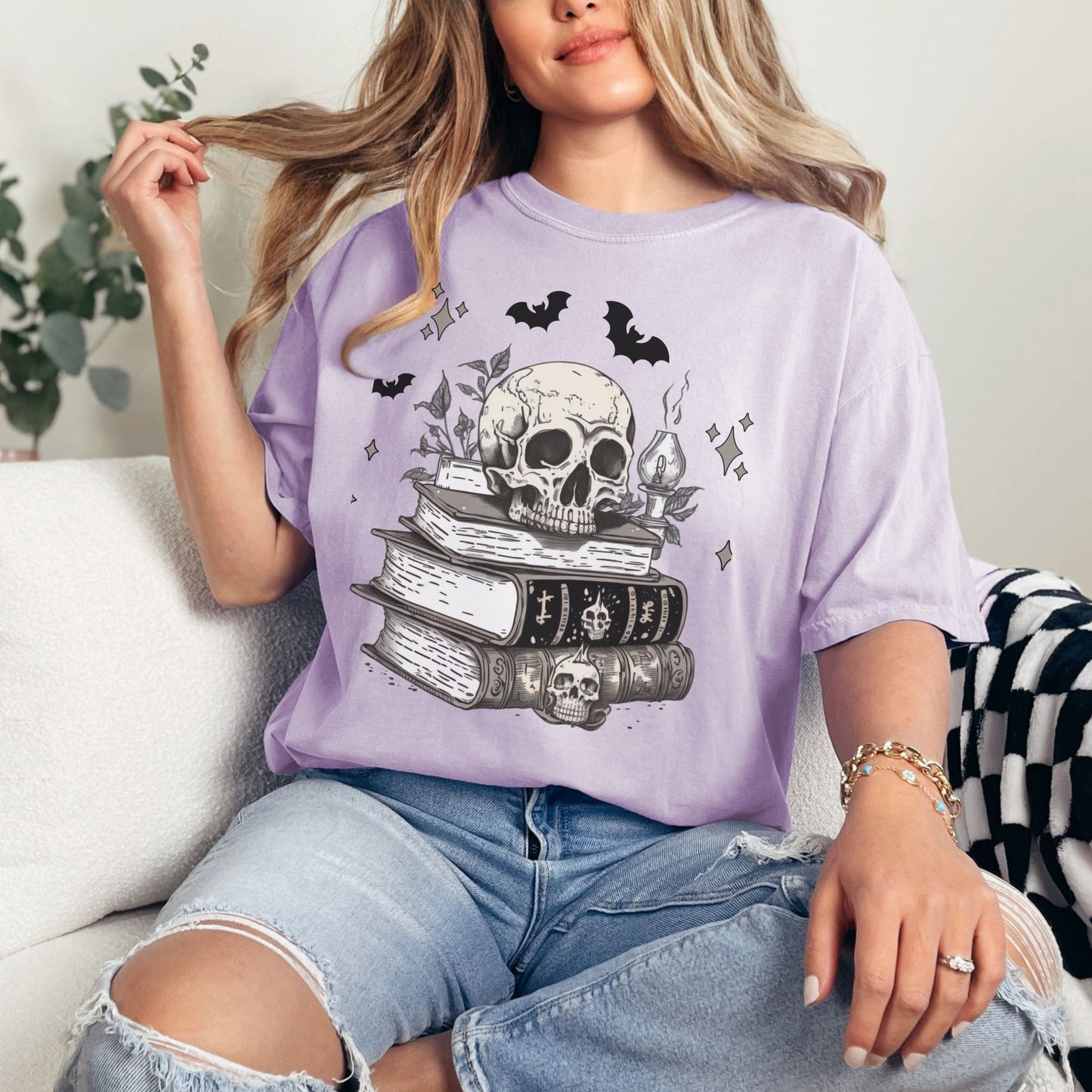 Bookish Halloween Top - Bookish Halloween Reader Shirt- Fan of Fall T-shirt-Book & Fall T-Shirt-Comfort Colors-Fall/Autumn Tee