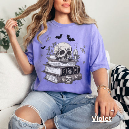 Bookish Halloween Top - Bookish Halloween Reader Shirt- Fan of Fall T-shirt-Book & Fall T-Shirt-Comfort Colors-Fall/Autumn Tee