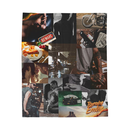 Burning Ember Collage Velveteen Plush Blanket