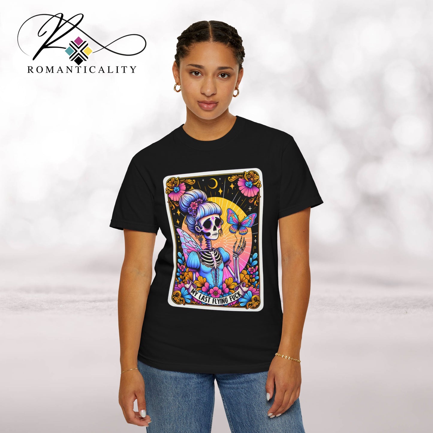 My Last Flying F-Tarot Graphic T-Shirt-Humorous Tee-Comfort Colors Graphic Tee-Unisex Graphic Tee-Tarot Card Graphic T-shirt-Giftful-Gift-Mother's Day