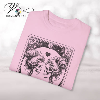 The LOVERS-Female Couple Tarot Card Graphic Tee-Women's T-Shirt-Mother's Day Gift-Giftful- LGBTQ Tarot Card Graphic T-shirt-Themed Top-Funny Quote Tee
