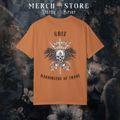 GRIZ HOC TEE - Darby Briar Harbingers of Chaos, Revel in Chaos - Regret Nothing Series Tee, MC Romance, Biker Romance T-Shirt, Unisex Biker Shirt