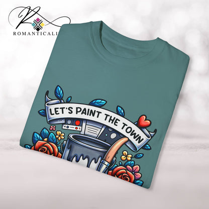 Let's Paint the Town Morally Grey-Graphic Reader Tee-Comfortable Book Lover T-Shirt-Gift for Readers/Writers