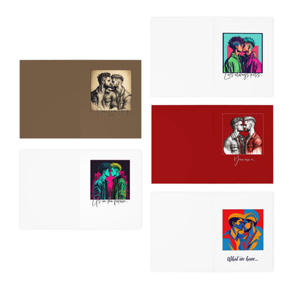 Male Couple Greeting Cards Option 2-Special Occasion-Gay Couple featuring two men-Multi-Design Greeting Cards (5-Pack)-LGBTQ+ Holiday Cards