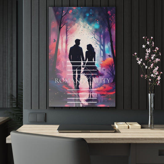 Our Night Walks - M/F Couple - Love in All Forms Collection - Acrylic Art Print-Art with Depth-Romantic Couple Bedroom Decor - Anniversary