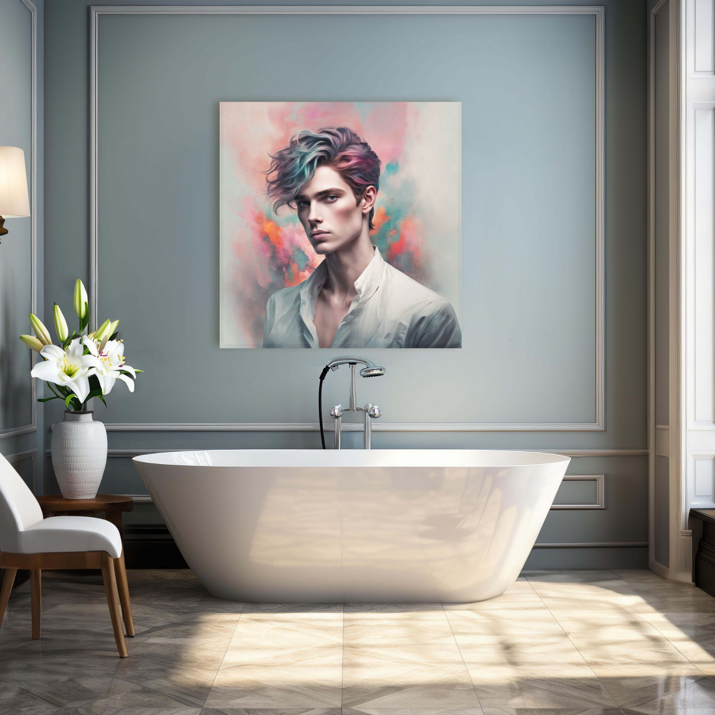 Dorian - Ethereal Grace-Androgynous Beauty Wall Art