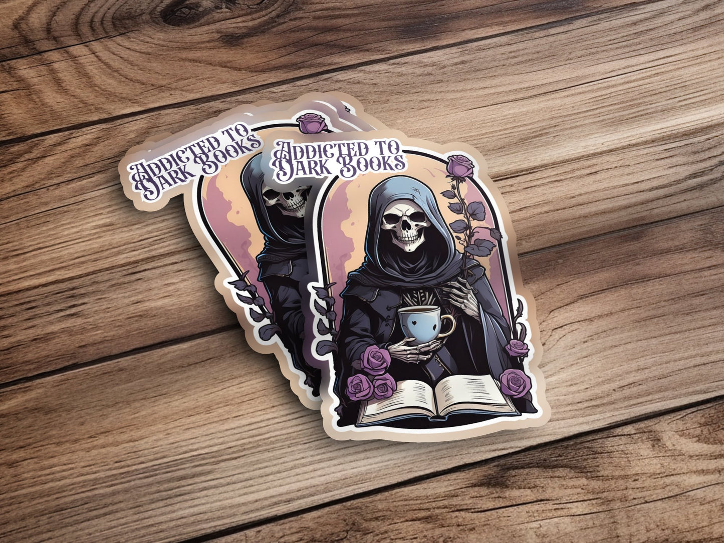 Addicted to Dark Books-Gothic Tales-Book Lover Sticker