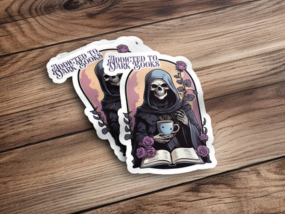 Addicted to Dark Books-Gothic Tales-Book Lover Sticker