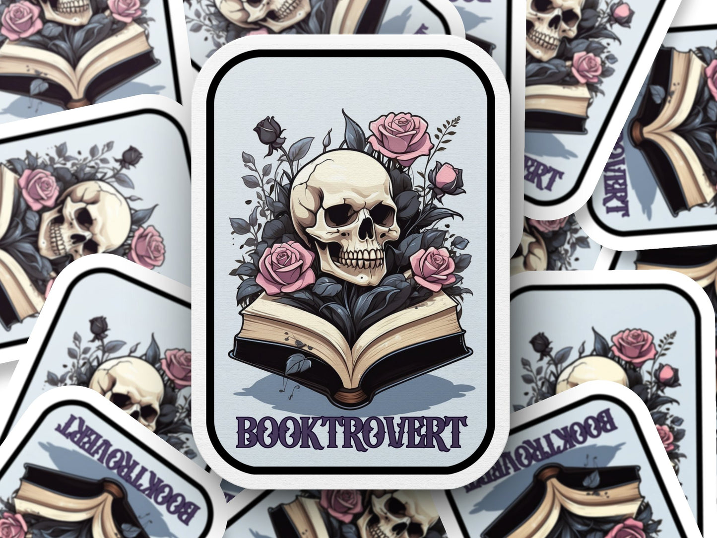 Booktrovert-Gothic Themed Sticker