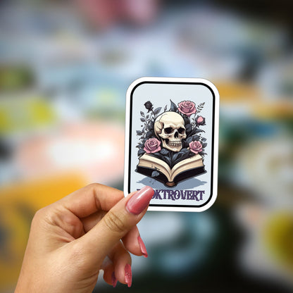 Booktrovert-Gothic Themed Sticker