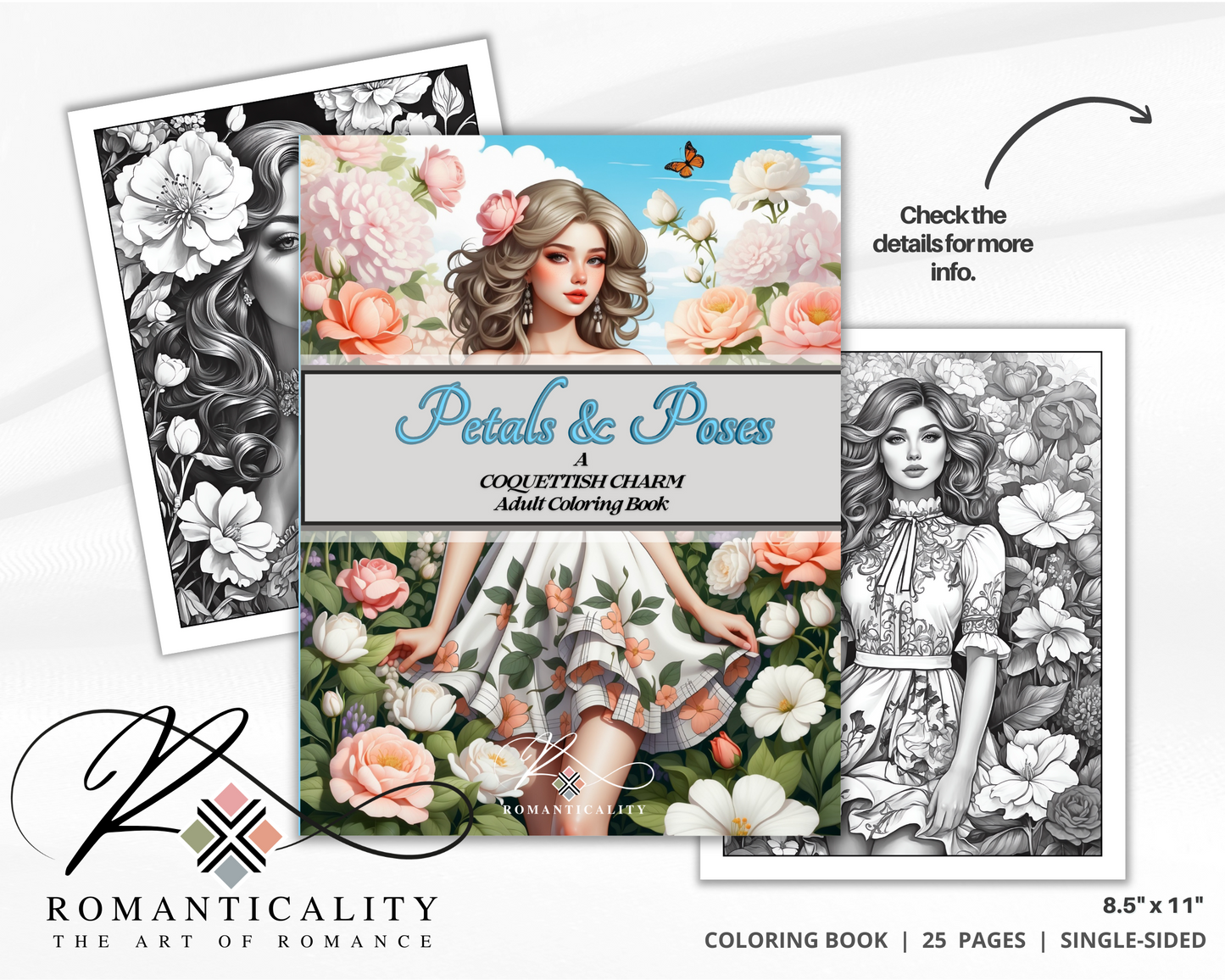 Petals & Poses: A Coquettish Charm Adult Coloring Book