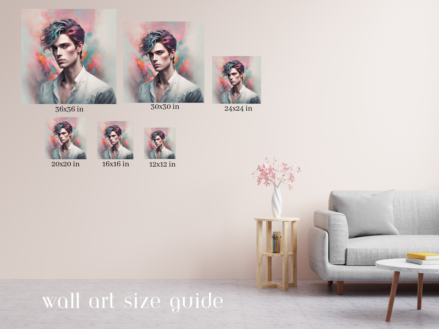 Dorian - Ethereal Grace-Androgynous Beauty Wall Art